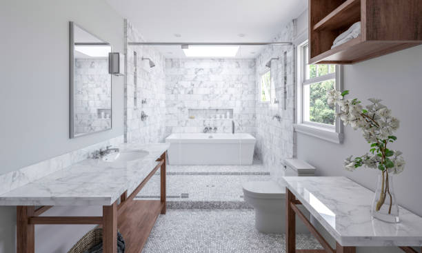 Bathroom natural Stone | Flooring by Wilson's Carpet Plus